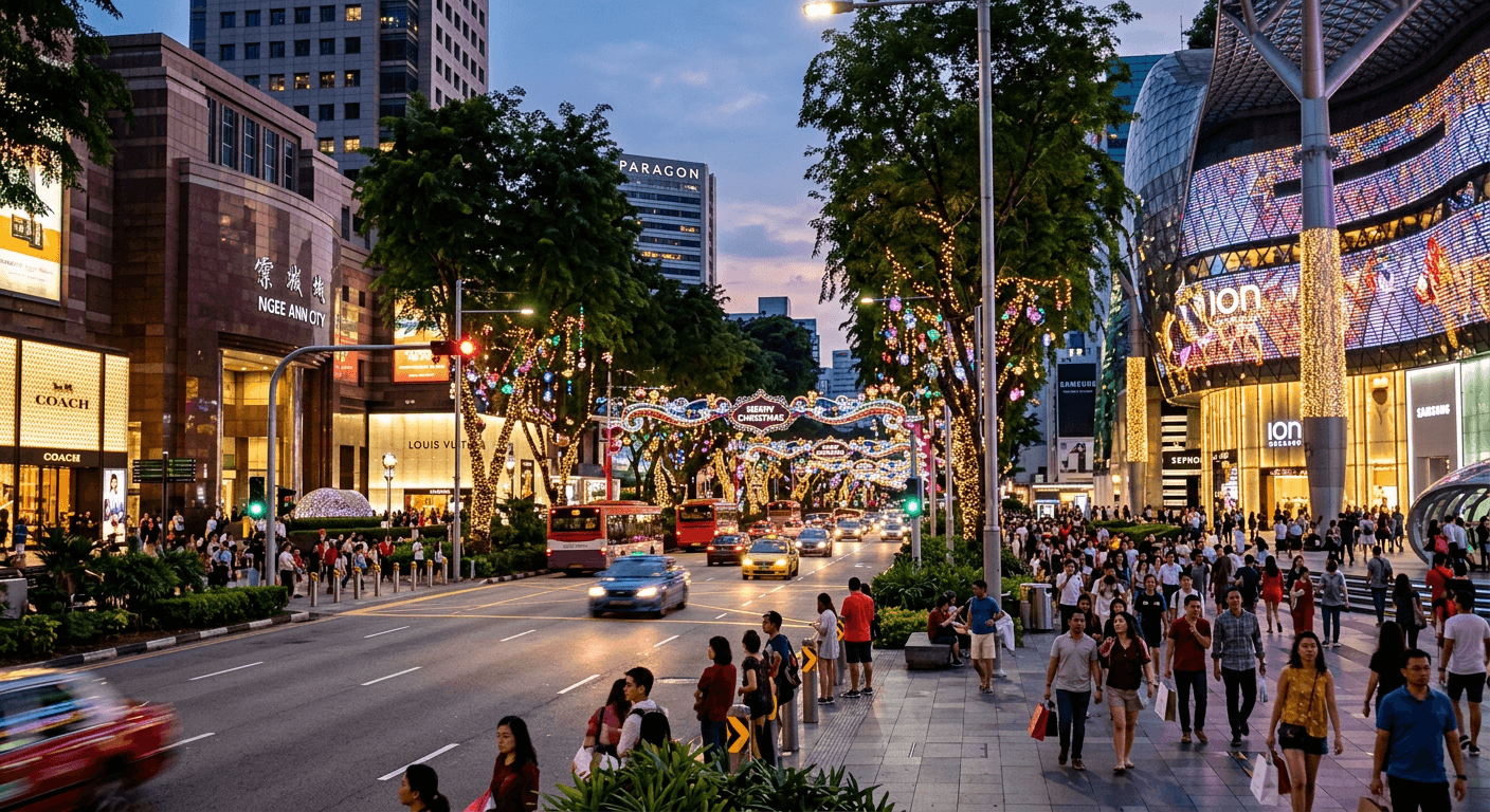 Orchard Road at dusk